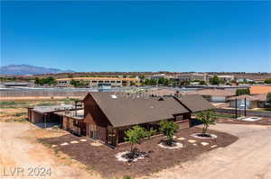 View of front of property with a mountain view