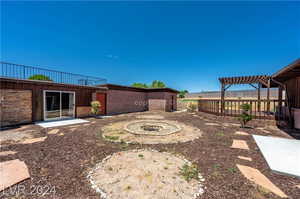 View of yard featuring a pergola