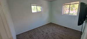 Spare room with a wealth of natural light and carpet flooring