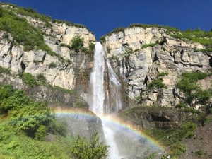 Stewart Falls, a 15-min hike from the front door, on a Spring morning, in the “mist zone.”