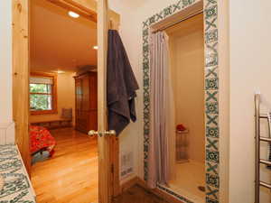 Basement primary suite bath shower