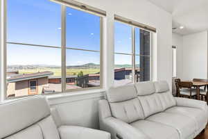 Living room with a healthy amount of sunlight