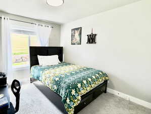 Bedroom with carpet floors