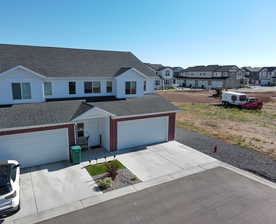 View of front of home with a garage