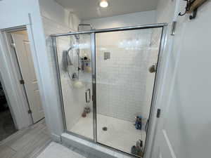 Walk-in shower in the master bath