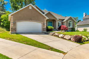 View of front of home featuring a 2-car garage.