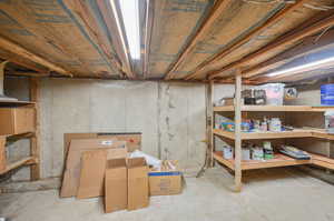 Storage room with sump pump