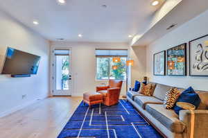 Light and Bright Family Room with Balcony