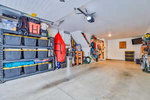 Two Car Deep Garage with Extra Room for Storage