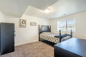 View of carpeted bedroom