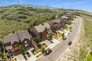 Bird's eye view featuring a mountain view