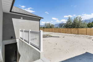 View of yard with a mountain view