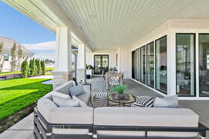 View of patio with an outdoor living space