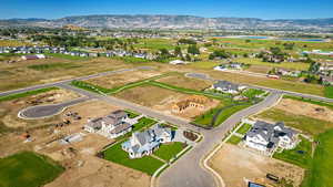 Aerial view featuring a mountain view