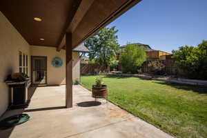 View of terrace featuring grilling area