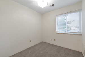 View of carpeted spare room