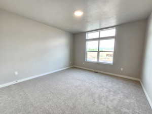 View of carpeted spare room