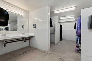 Dormitory style bathrooms. One each for men and women.