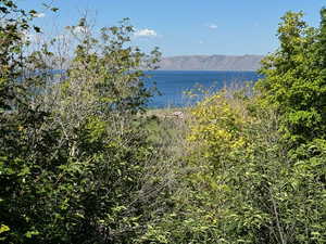 View of water feature featuring a mountain view