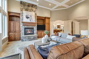 Living room with fireplace