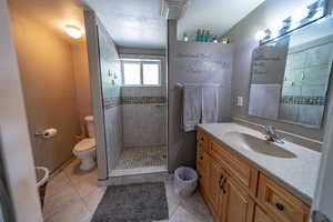 3/4 bath located on level 2.  Large title shower.