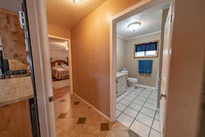 Full bath located on the main floor with a tub/shower combination.