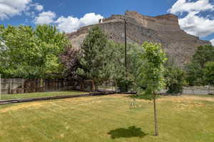 View of yard featuring a mountain view