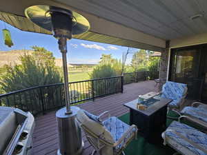 View of wooden deck