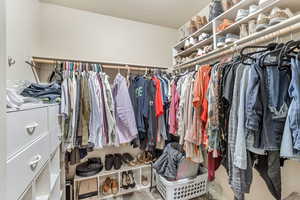 Spacious walk-in closet