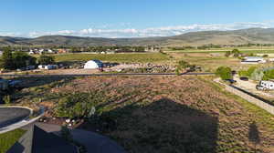 Bird's eye view with a mountain view