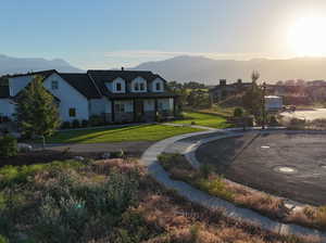 Exterior space with a mountain view