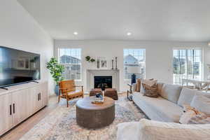 Living room featuring light hardwood / wood-style floors