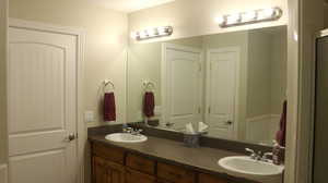 Bathroom with dual vanity