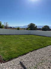 View of yard featuring a mountain view