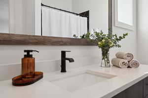 Bathroom view of vanity