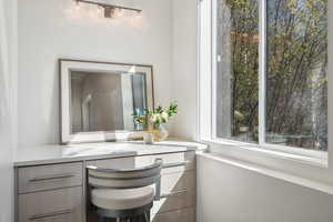 Bathroom featuring vanity