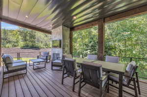 Deck featuring outdoor lounge area