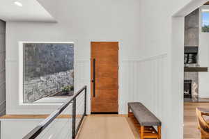 Hallway featuring light hardwood / wood-style flooring