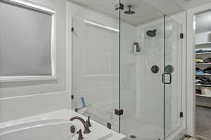 Extra large shower with separate soaking tub