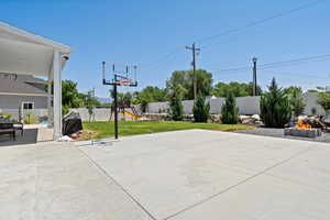 View of basketball court on back of RV parking