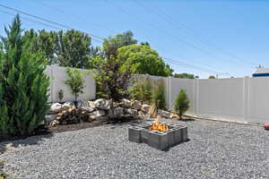 Exterior space featuring a fire pit