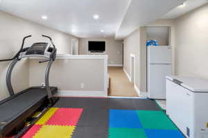 Exercise area & view of living room