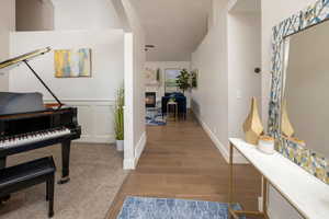 Interior space featuring hardwood floors