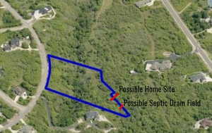 Possible Home Site and Septic Drain Field locations