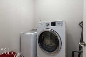 Laundry area featuring washer and dryer