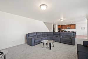 View of carpeted living room