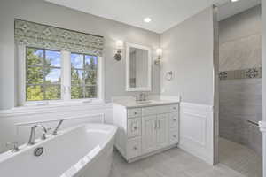 2nd floor primary bathroom/separate shower/separate commode/separate mirrored sinks