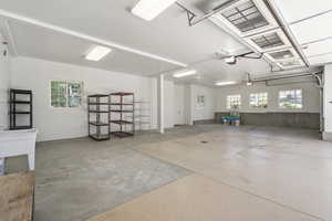 Oversized and extra deep 3-car garage with additional elevator entrance, utility sink, (shelving not included)