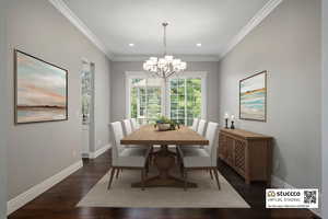 Virtually stage formal dining room