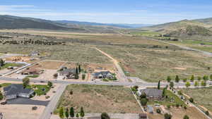 Drone / aerial view with a mountain view